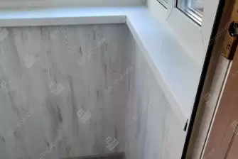 Отделка и остекление Г-образного балкона